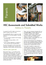 Advice to parents – HSC Assessments and Submitted Works